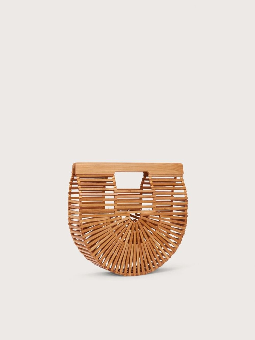 Cult Gaia Semi-Circle Bamboo Clutch Bag - Natural